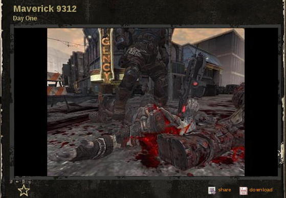 A blood-and-guts image with title Maverick 9312, found on a Gears of War gaming site